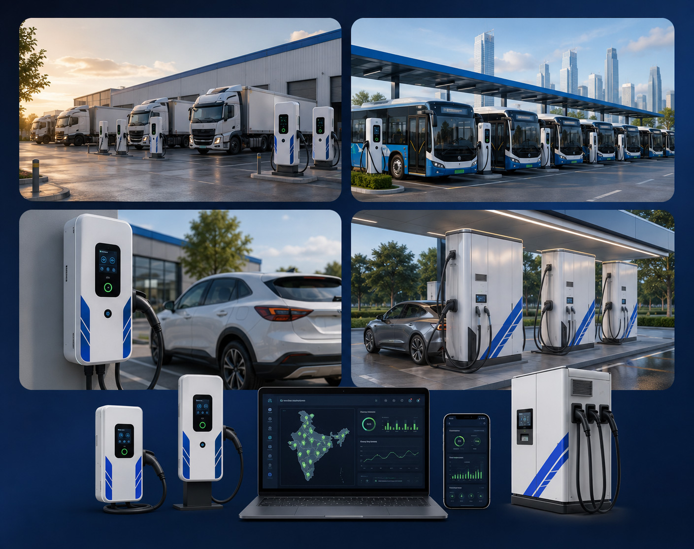 Fleet charging infrastructure for logistics and bus fleets