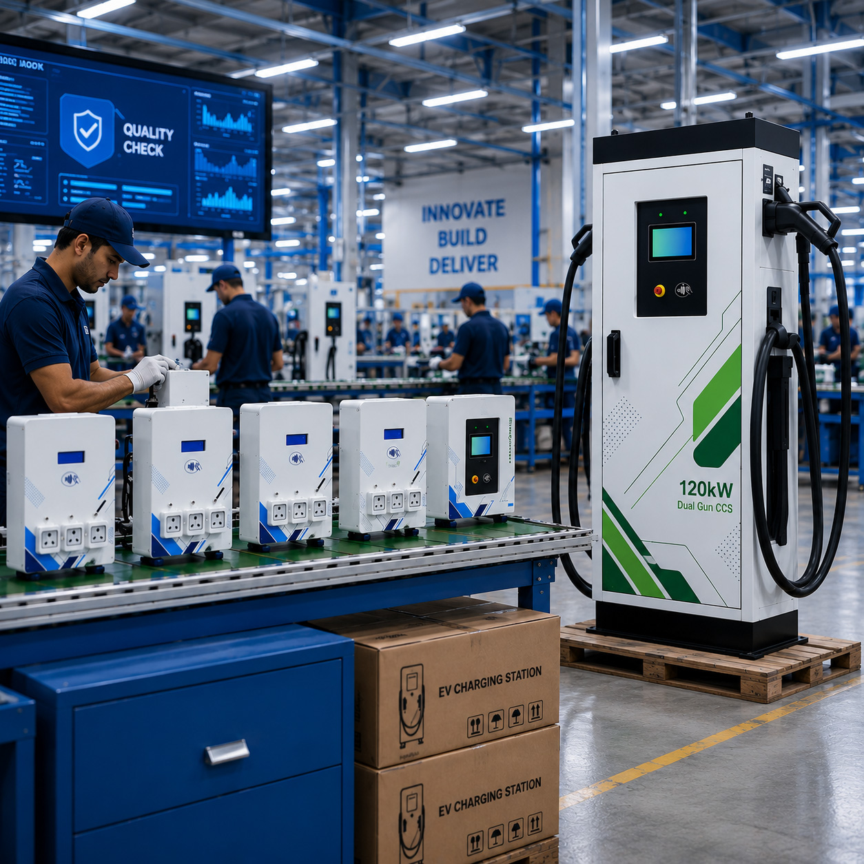 EV charger manufacturing line — white label OEM