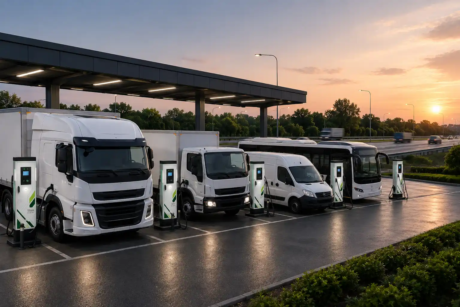 Fleet charging infrastructure for logistics and bus fleets